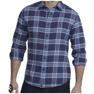UNTUCKit Barrington Blue Flannel Button Down Shirt Men's Size XXL